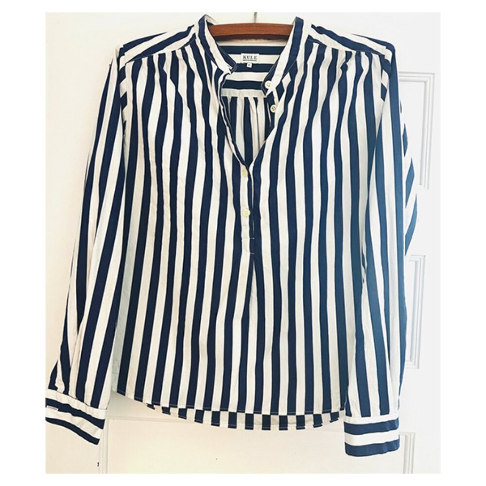 Kule Henley Striped Blouse (Perfect Condition)